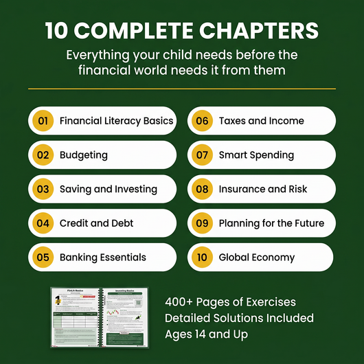 Financial Literacy Workbook for Young Adults - Interactive Activities Book with Budgeting, Saving, Investing, Credit, Insurance, Cryptocurrency, QR Codes for Engaged Learning Planner Notebook